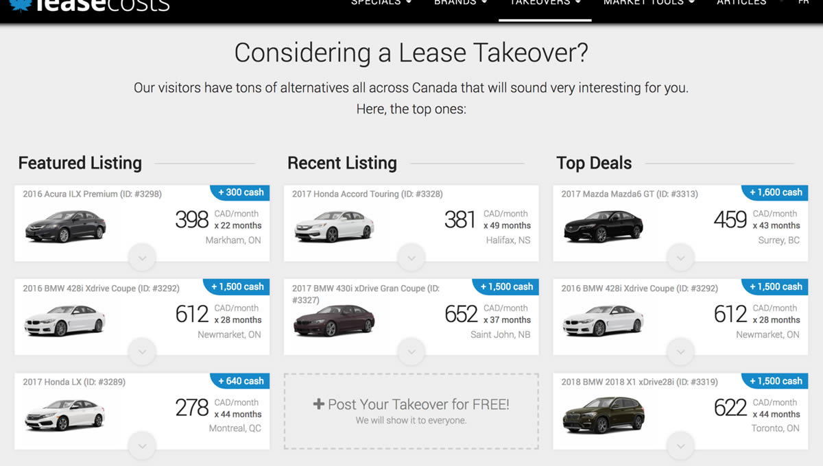 Best Car Deals in Canada May 2018: Lease Takeover Marketplace
