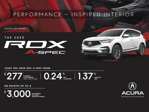 Acura of North Toronto - 2023 Acura RDX lease for $277 bi-weekly with 5,950 down x 24 Months