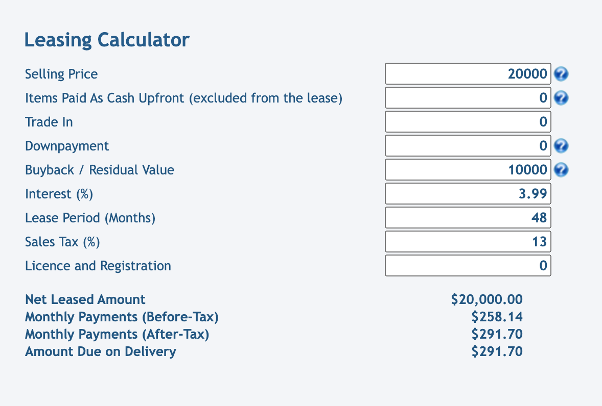 A mistake a made in my book - Car Lease Interest: 20K-10K Difference