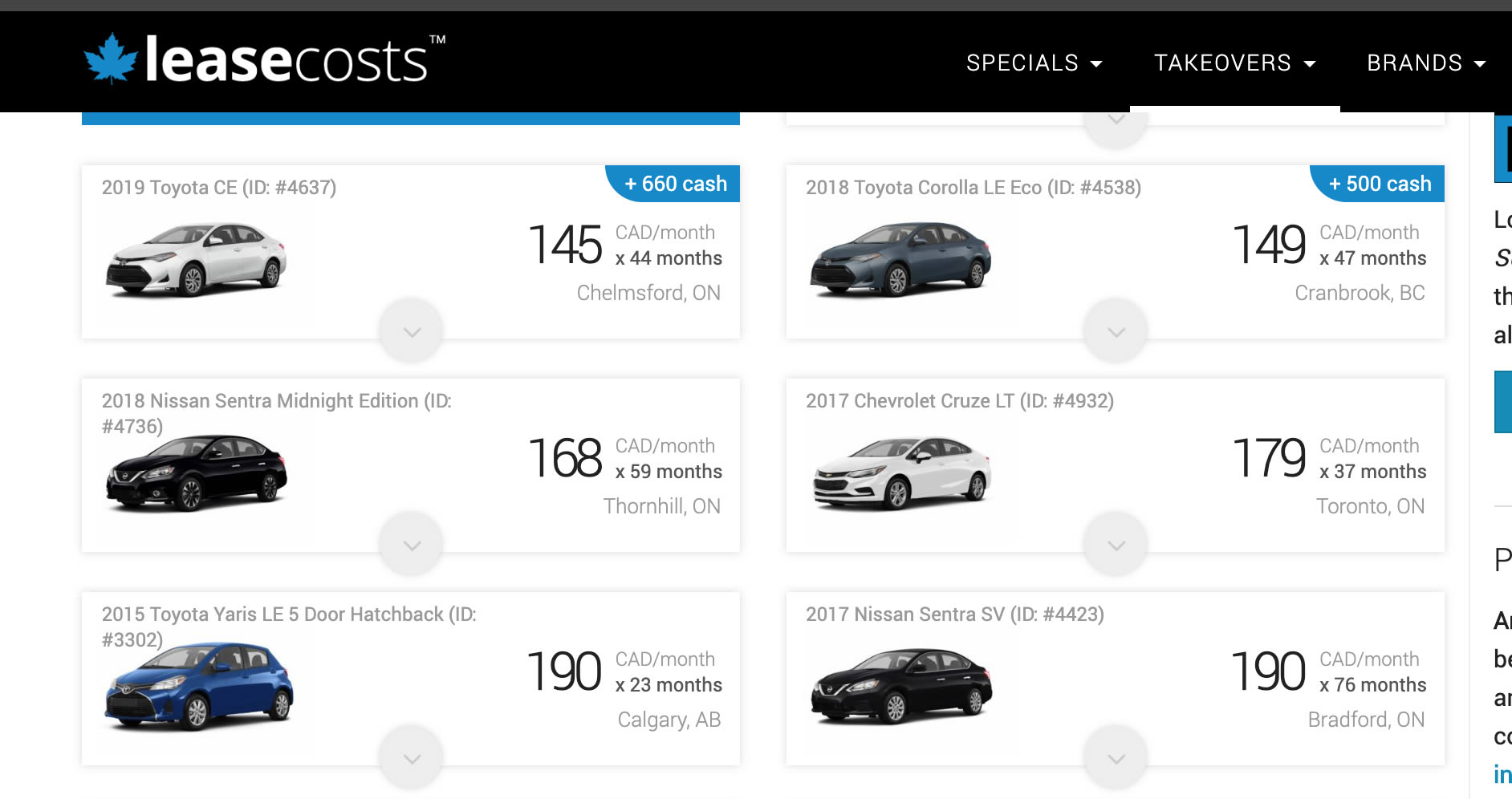 30+ Cars You Can Lease Under 250CAD in Canada: Our Lease Takeover Marketplace
