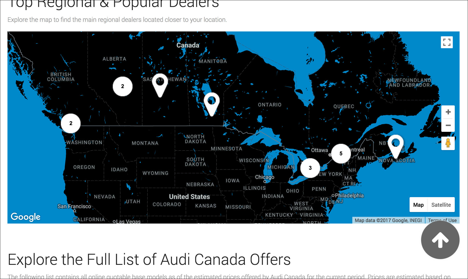 Audi Dealership Map