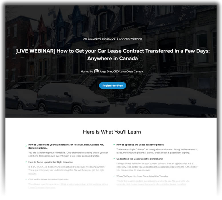 Live Webinar: Transfer your Car Lease in Days: Register