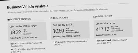 New Business Vehicle Analysis Section