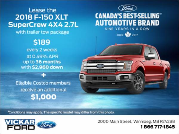 Vickar Ford - 2022 F-150 XLT SuperCrew 4X4 2.7L $189 bi-weekly at 0.49% for 36 months